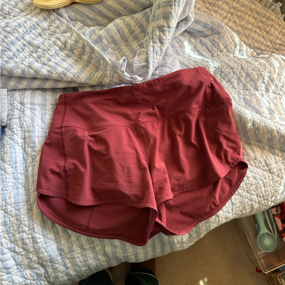 Lululemon Athletica Maroon Athletic Shorts